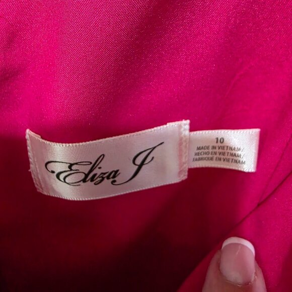 Eliza J Hot Pink Bow Shoulder Sheath Dress Size 10 NWT Elegant Cocktail - Picture 6 of 11